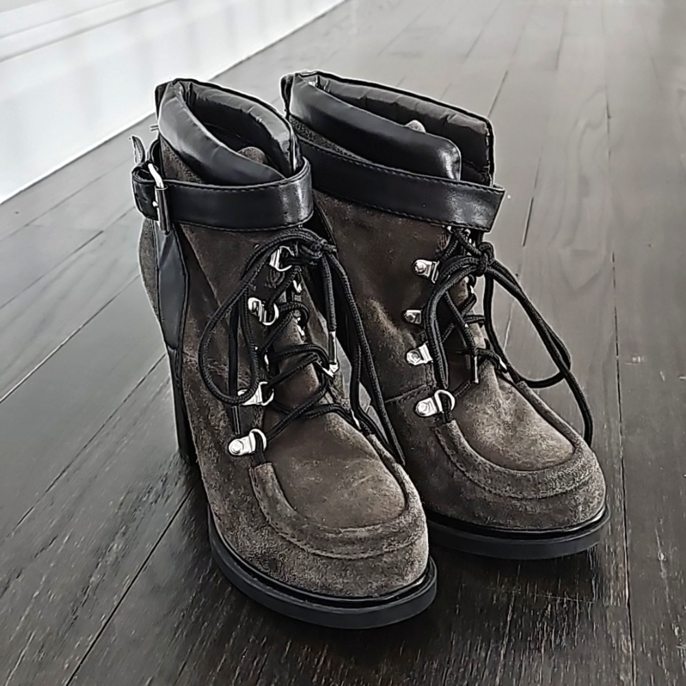 Smoke Seude Booties  Nine West